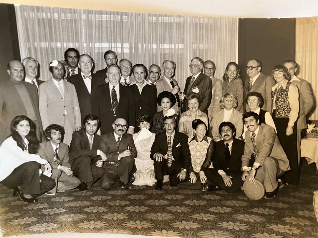 Atta Arghandiwal with an international group at the Hotel Inter-Continental in Kabul.